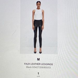 Zara Faux leather legging new never worn with tags